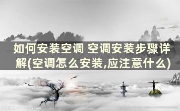 如何安装空调 空调安装步骤详解(空调怎么安装,应注意什么)